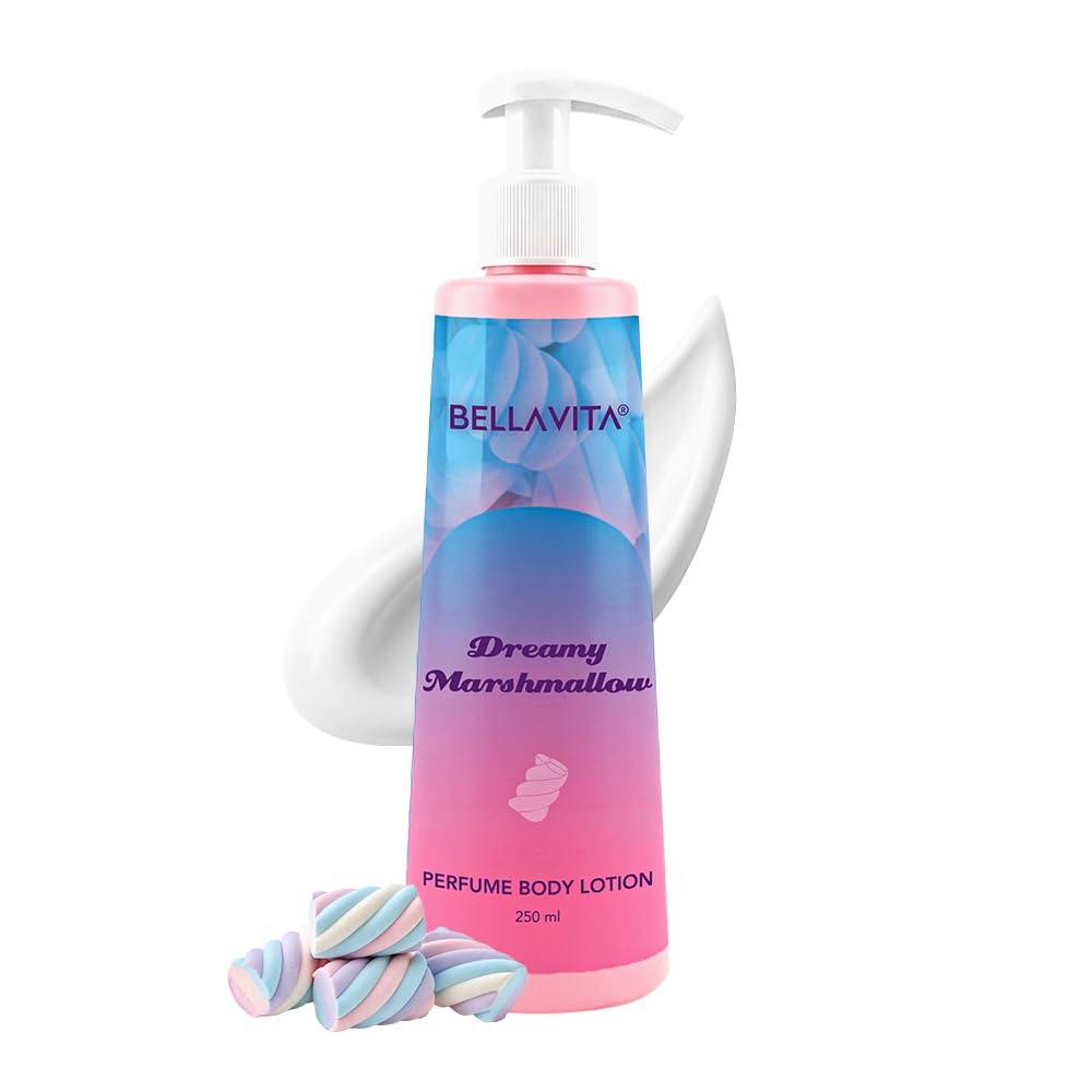 BELLAVITA Dreamy Marshmallow | Perfume Body Lotion for Man and Woman | Long-lasting Hydration | Soft & Smooth Skin | Long-lasting Scent | Paraben-free | Infused with Cocoa Butter & Glycerin | 250ml