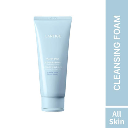 LANEIGE Water Bank Hyaluronic Acid Cleansing Gel Foam | Hydrating Facial Cleanser with Hyaluronic Acid | Gentle Formula for Clean, Refreshed Skin | Korean Skincare Essential-150ml