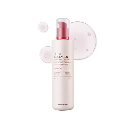 The Face Shop Pomegranate and Collagen Volume Lifting toner with Pomegranate Extracts to nourish & brighten skin|Face Toner for Anti-Ageing, Bright & firm Skin| Suitable for all skin types, 160ml