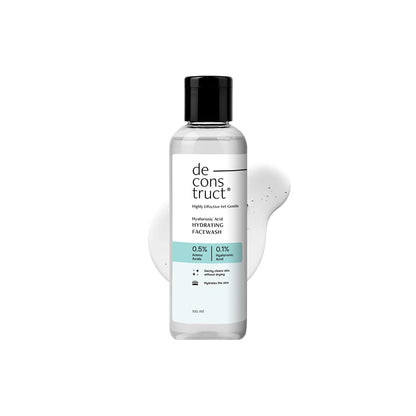 Deconstruct Hyaluronic Acid Hydrating Facewash- 0.5% Amino Acids + 0.1% Hyaluronic Acid | Gentle Cleanser | Hydrating | For Dry Skin | 100ml