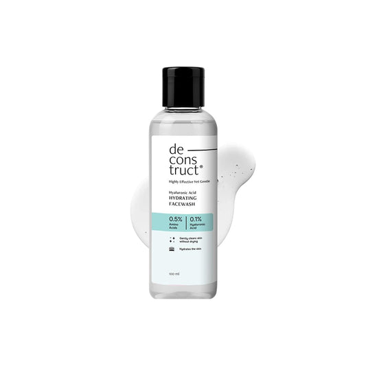 Deconstruct Hyaluronic Acid Hydrating Facewash- 0.5% Amino Acids + 0.1% Hyaluronic Acid | Gentle Cleanser | Hydrating | For Dry Skin | 100ml