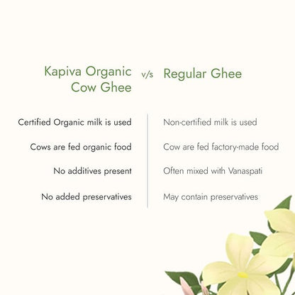 Kapiva 100% Organic Ghee - Good Fats For Healthy Heart - Keto Diet Friendly, 500 Ml
