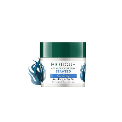 Biotique Bio Seaweed Revitalizing Anti Fatigue Eye Gel | Contains Wild Seaweed, Nutmeg, & Honey | Reduces Dark Circle and Puffiness | Suitable for All Skin Types | 15g