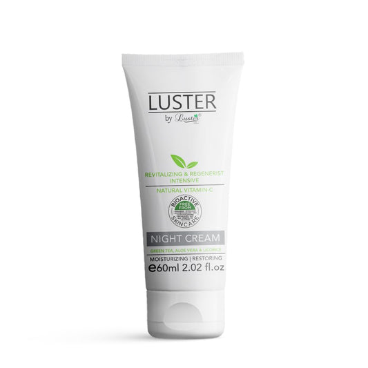 Luster Night Cream Revitalizing & Regenerist Intensive Made With Natural Vitamin â€“ C | Night Cream For Women & Men | Overnight Repair | 100% Organic Acne-Prone Treatment - 60ml