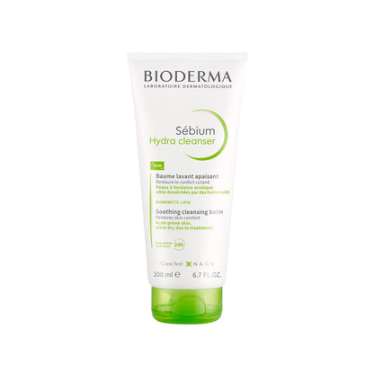 Bioderma Sebium Hydra Cleanser with Glycerin | Friction-Less Cleansing | 24H Comfort and Hydration | Acne Prone Sensitive Skin, 200 ml
