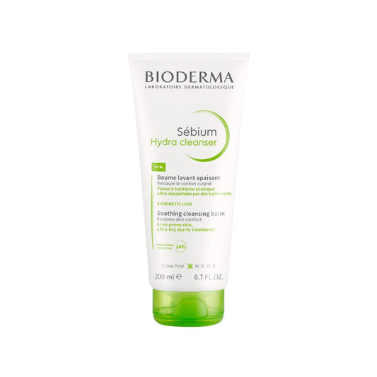 Bioderma Sebium Hydra Cleanser with Glycerin | Friction-Less Cleansing | 24H Comfort and Hydration | Acne Prone Sensitive Skin, 200 ml