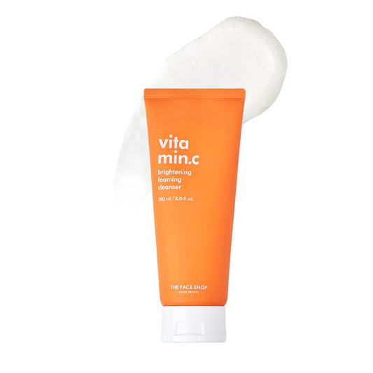 The Face Shop Vitamin C Brightening Foaming Cleanser with Niacinamide, Super Bright Face Wash For Glowing And Brightening Skin, For All Skin Types, Face Wash For Women & Men, Korean Skincare | 150ML