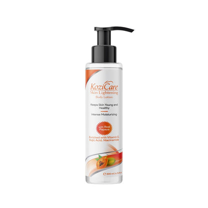 Kozicare Cream Papaya Body Lotion For All Skin Types | Shea Butter Body Lotion, Niacinamide & Kojic Acid Body Lotion | Reduce Dryness & Flakiness | Soft, Supple & Moisturize Skin - 200 Ml
