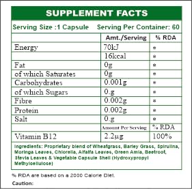 Planet Ayurveda Vitamin B12 60 Capsules â€“ Whole Food Methylcobalamin for Energy & Immunity â€“ Vegan B12 with Probiotics & Enzymes â€“ Gluten-Free Supplement