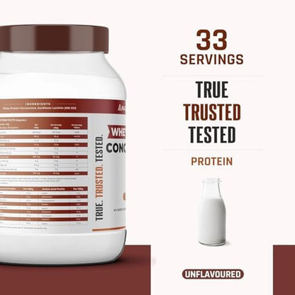 NATURALTEIN Natural Whey Protein Concentrate â€“ 1 kg (Unflavoured) | 24 g Protein per 30 g Serving | Naturally Flavoured, Non-GMO | No Artificial Sweeteners | Light, Smooth & Easy to Digest