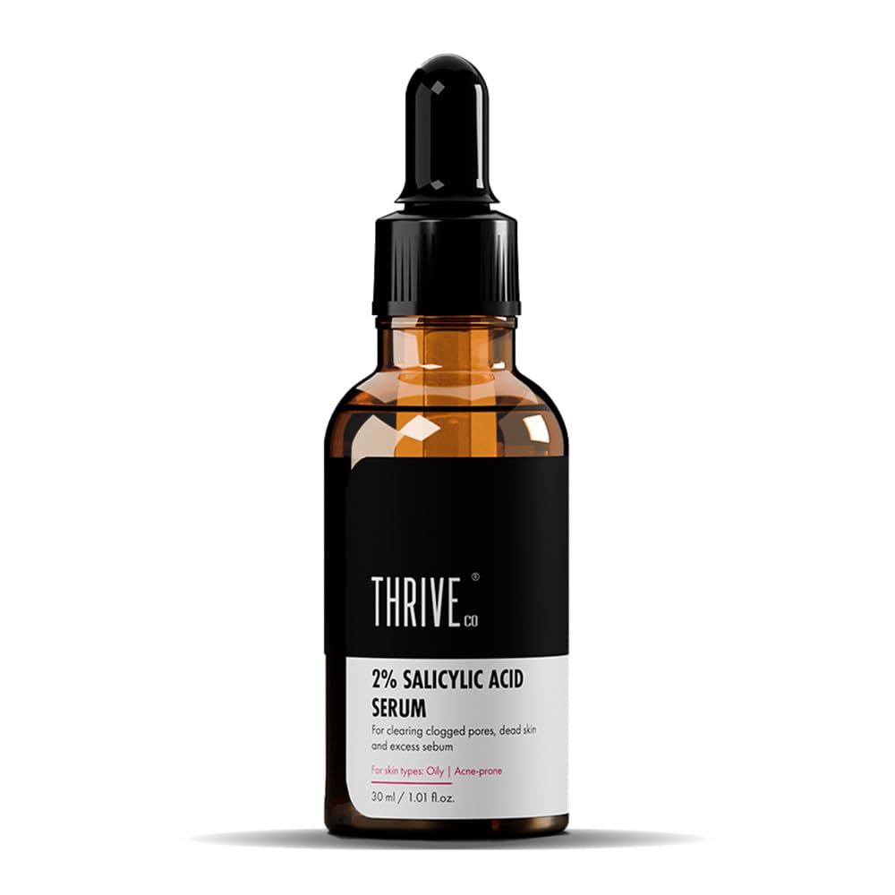 ThriveCo 2% Salicylic Acid Face Serum | Helps Reduce Acne & Blackheads | Controls Oil & Unclogs Pores | Exfoliating Serum for Oily & Acne-Prone Skin | 30 ml