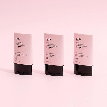 Belif UV Protector Tone Up Sunscreen, 2-in-1 Tone Up Sunscreen SPF 50+ PA++++ â€“ Broad Spectrum UV Protection with Instant Glow | Hydrating, Water-Resistant, Pink-Toned Primer for All Skin Types | 50ml