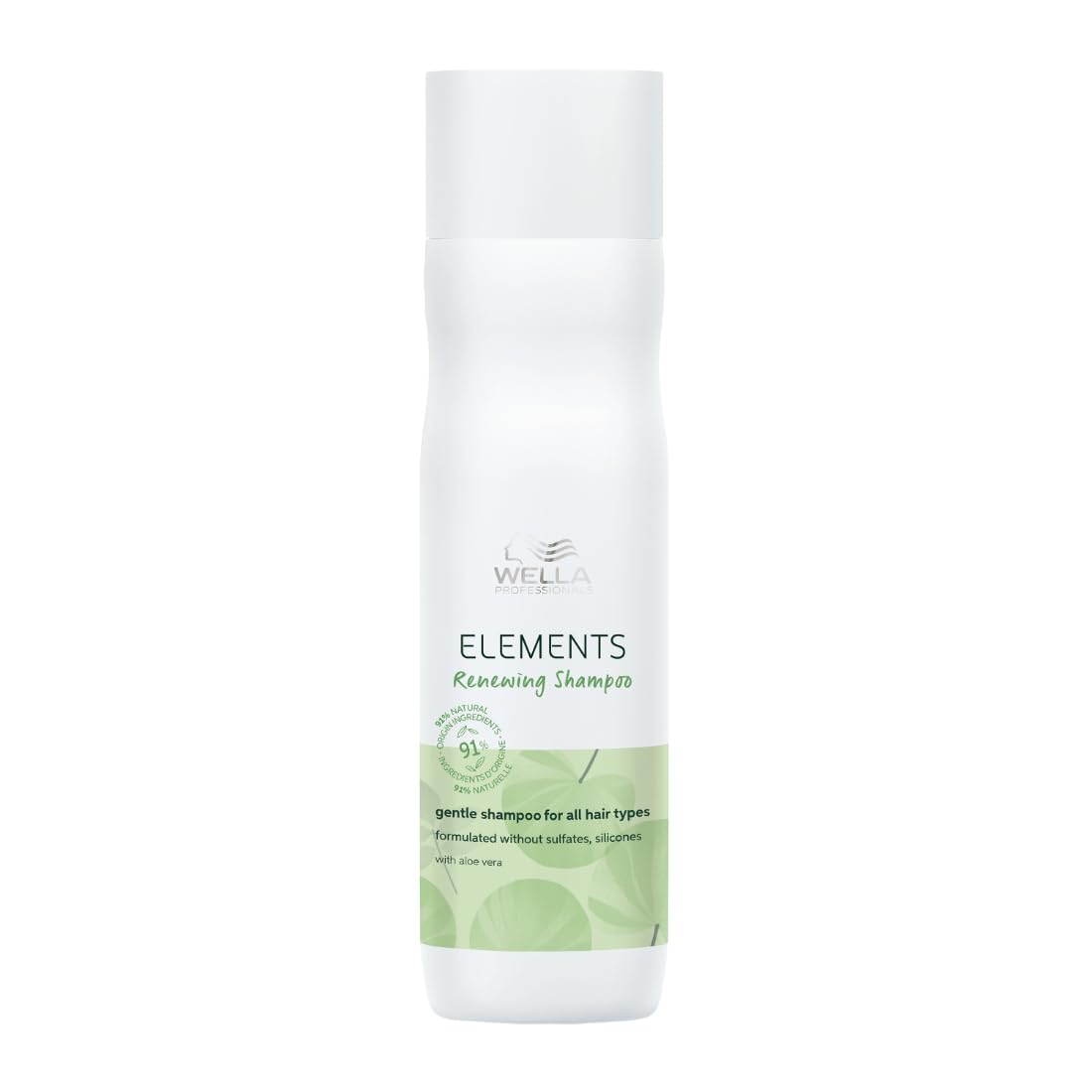 Wella Professionals Elements Renewing Shampoo | Gentle Cleanser for Shiny, Frizz-Free Hair | Sulphate Free Shampoo, Silicone, Paraben Free & Vegan | With Aloe Vera, Vitamin E