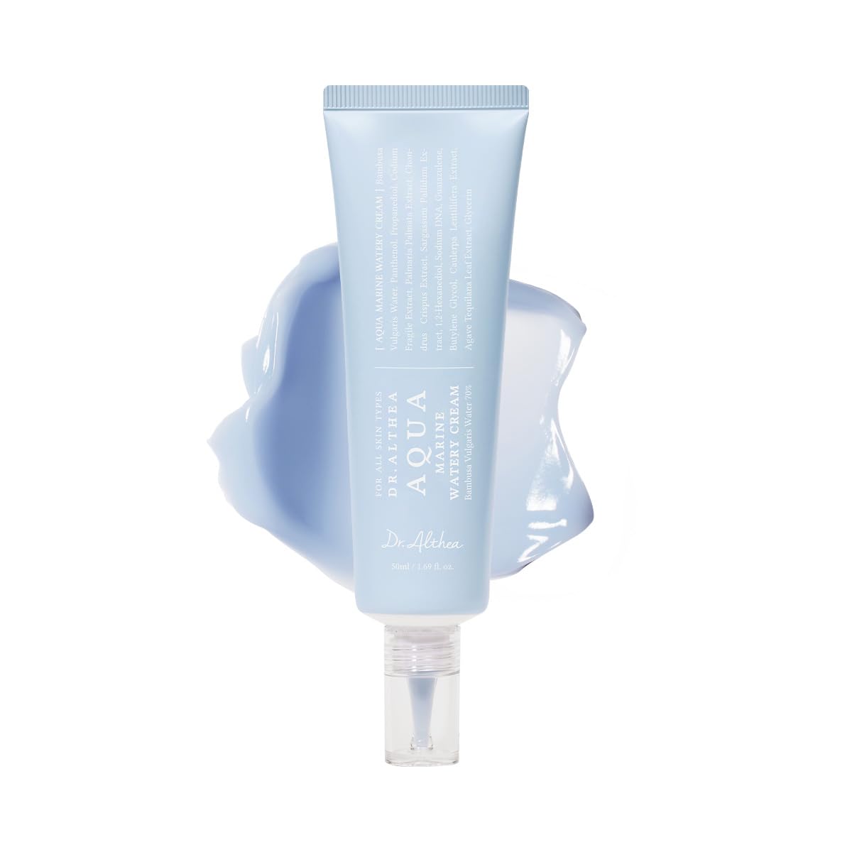 Dr.Althea Aqua Marine Watery Cream | Daily Face Moisturizer for All Skin Types | Deep Hydration Face Cream with Hyaluronic Acid | Vegan Korean Skincare | 50ml