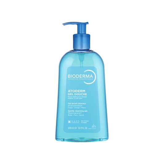 Bioderma Atoderm Gel Douche Ultra Gentle | Soap-Free Daily Use Shower Gel with Niacinamide for 24H Hydration & Glycerin| Boosts Hyaluronic Acid & Ceramides | Normal to Dry Skin (500 ml)