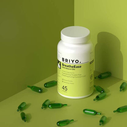 Briyo BreatheEase - 45 Decongestant Capsules for Experiencing Trouble-Free Breathing During Common Cold