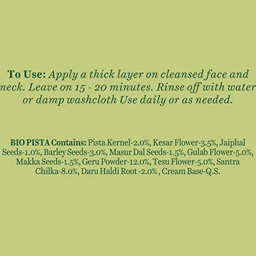 Biotique Bio Pistachio Ageless Nourishing and Revitalizing Face Pack for All Skin Types, 50g