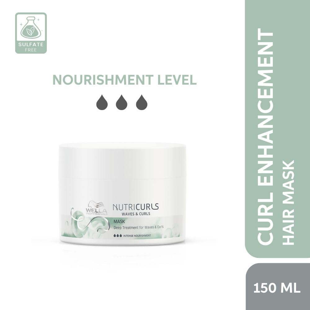 Wella Professionals Nutricurls Deep Treatment Hair Mask for Waves & Curls | 150 ml | Deep Conditioning For Curly Hair | With Jojoba Oil | For Frizz Control