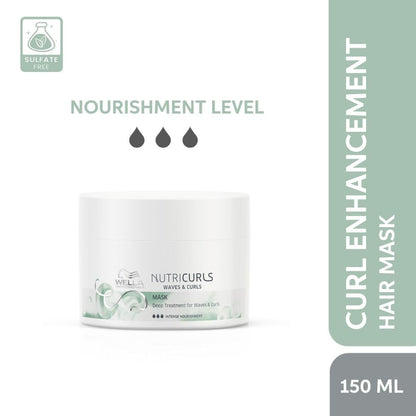 Wella Professionals Nutricurls Deep Treatment Hair Mask for Waves & Curls | 150 ml | Deep Conditioning For Curly Hair | With Jojoba Oil | For Frizz Control