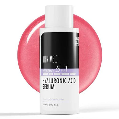 ThriveCo Hyaluronic Acid Serum |Tames Frizz and Flyaways | Adds Shine, Volume & Smoothness | Lightweight, Non-greasy, Hydrating | 100 Hrs Moisture Lock | 60 ml