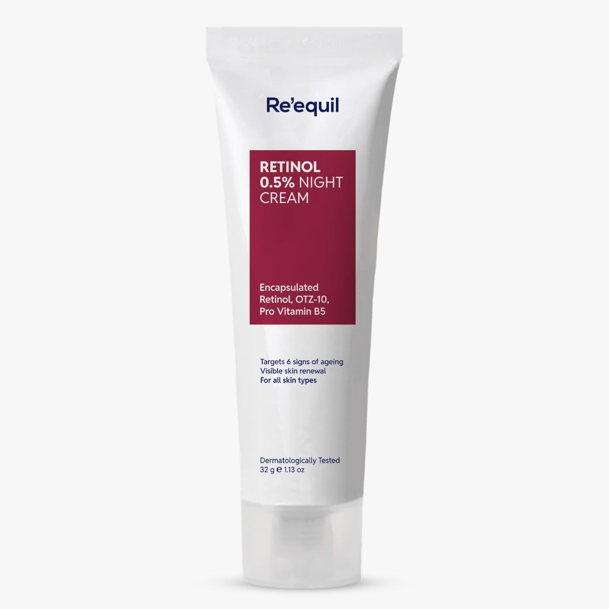 RE' EQUIL 0.5% Retinol Night Cream | Makes Skin Youthful & Smooth | Prevents Fine Lines & Wrinkles | Unisex | All Skin Types | 32G