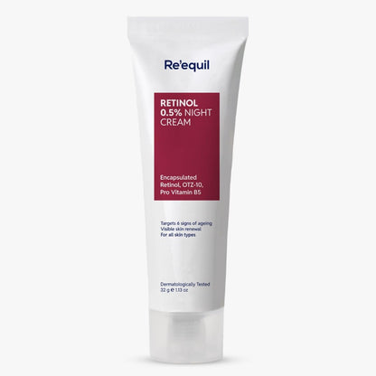 RE' EQUIL 0.5% Retinol Night Cream | Makes Skin Youthful & Smooth | Prevents Fine Lines & Wrinkles | Unisex | All Skin Types | 32G