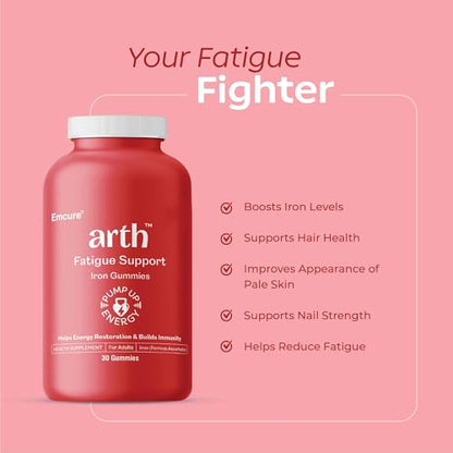 Arth Brahmi & Iron gummies Combo for Men & Women | 30 Brahmi Capsules for Focus & Cognitive Clarity + 30 Chelated high absorption Iron Gummies for Reduced Fatigue & Daily Energy Support