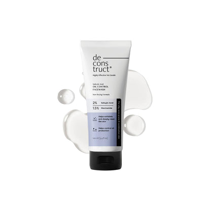 Deconstruct Salicylic Acid Oil Control Face Wash with Niacinamide | Facewash for Men & Women | 100ml