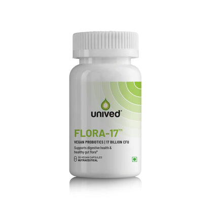 Unived Flora-17â„¢ | Vegan Probiotics with 17 Billion Active Multi-Strain Cultures per Capsule | Digestive, Immune, and Gut Health | for Athletes & Active Individuals | One Month Supply