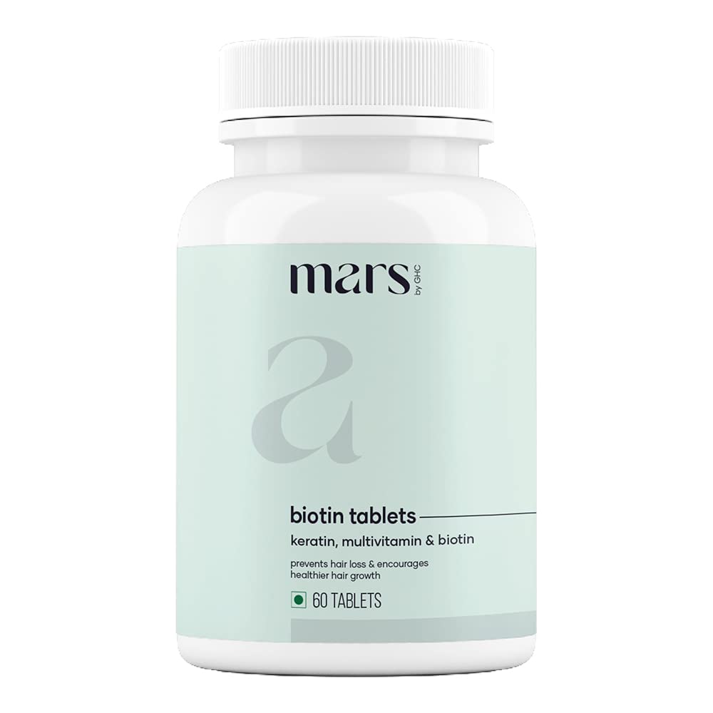 mars by GHC Ultimate Hair Care Combo: Biotin Tablets and 0.5mm Derma Roller | Promote Hair Growth, Strengthen Hair, Achieve Glowing Skin | Combat Nail Brittleness | Suitable for All Skin Types