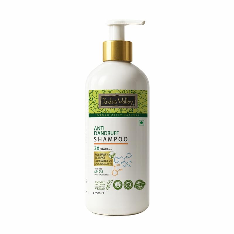 INDUS VALLEY Anti-Dandruff Shampoo with Rosemarry Oil For Hair Fall Defense - 500 ml