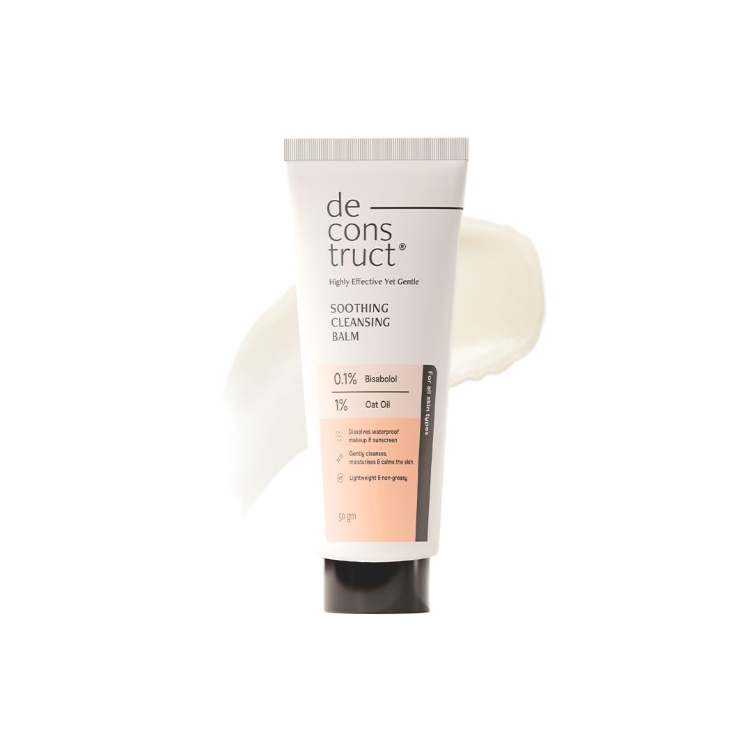 Deconstruct Soothing Makeup Cleansing Balm|Contains 0.1% Bisabolol&1% Oats Oil|Gentle Makeup Remover|For Normal,Dry,Combination Skin|Removes Excess Oil&Dirt,Detoxifies&Clear Pores|For Men&Women|50G