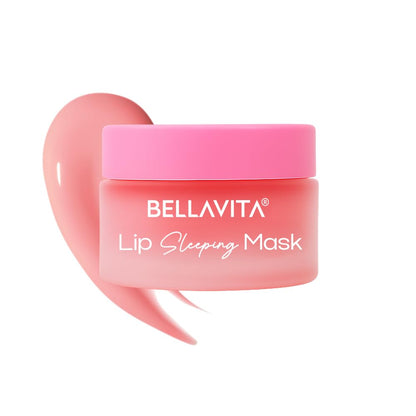 Bellavita Lip Sleeping Mask For Smooth, Soft & Plump Lips | 12hrs of Intense Hydration | Repairs Dry & Chapped Lips | Prevents Pigmentation | Soothes Dryness | Strawberry - 9.8g