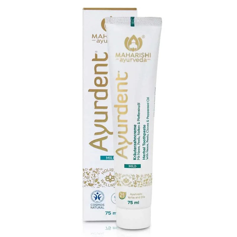 Maharishi Ayurveda Ayurdent Toothpaste, Unique Saliva Balancing Formula, for Toothache, Bleeding Gums, Sensitivity, Cavities, Plaque & Bad breath, Non Foaming, No SLS & Fluoride
