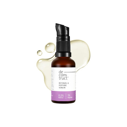 Deconstruct 0.2% Retinol Face Serum With 1% Peptide | Beginner Friendly | Anti Aging, Night Face Serum To Reduce Fine Lines & Wrinkles | For Men & Women | Beginner Friendly | 30 Ml