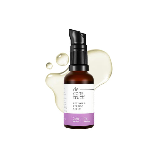 Deconstruct 0.2% Retinol Face Serum With 1% Peptide | Beginner Friendly | Anti Aging, Night Face Serum To Reduce Fine Lines & Wrinkles | For Men & Women | Beginner Friendly | 30 Ml