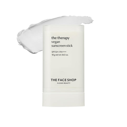 The Face Shop The Therapy Sunscreen Stick SPF50+ PA++++ for All Skin Types, Water Resistant, UVA/B Protection