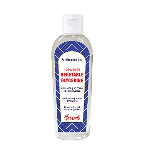Harrods Glycerin Pure & Unscented, Pharmaceutical Grade, 100% Vegan, Hypoallergenic 115ml - Premium Skin Care & Hair Nourishment, USP Food & Cosmetic Grade for Beauty, Skincare, and Soap Crafting