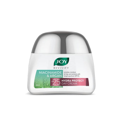 Joy Revivify Niacinamide & Argan Hydra Protect Day Cream SPF 25 |Face Moisturizer | Antioxidants & Multivitamins | UV Protection | Red Raspberry & Grapeseed |Aloe Vera Extracts â€“ 50 ml