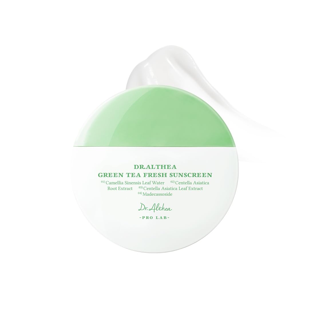 Dr.Althea Green Tea Fresh Sunscreen SPF 50+ PA++++ | Lightweight, Non-Greasy UV Protection | Vegan Korean Skincare | 45ml