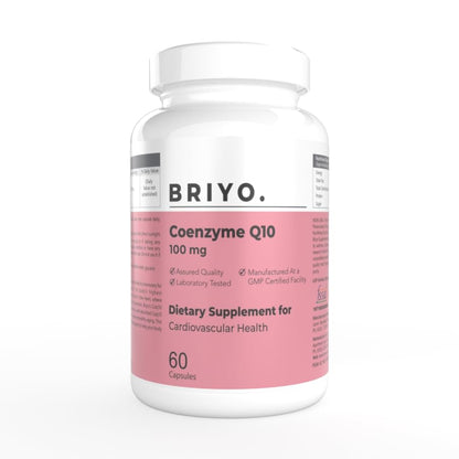 Briyo CoQ10 100 mg coenzyme Q10 Ubiquinone - Naturally Fermented, USP Grade, Superior Absorption Antioxidant for Heart Health and Energy Boost - 60 Capsules