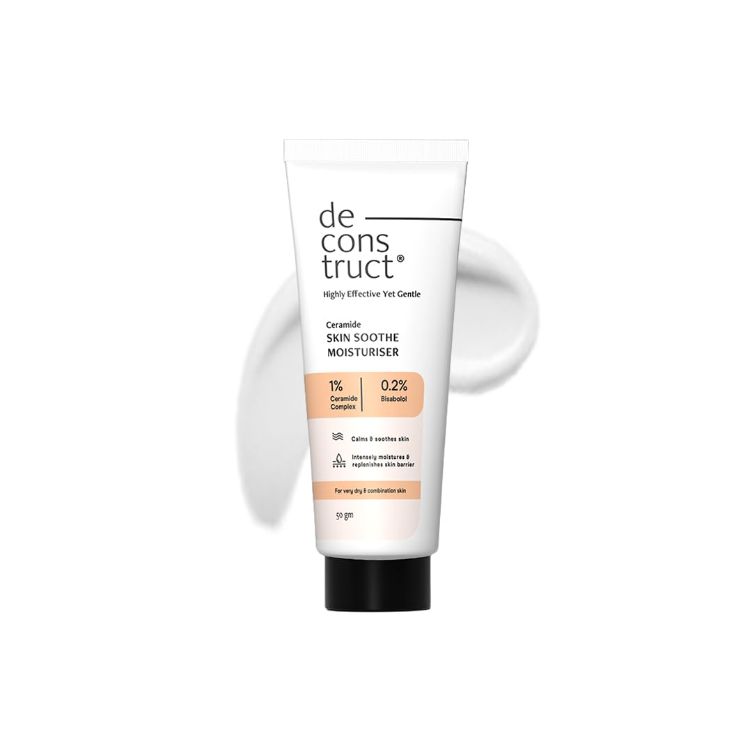 Deconstruct Skin Soothe Moisturizer | 1% Ceramides + 0.2% Bisabolol | Ceramide Barrier Repair | Soothing | For Very Dry to Combination Skin | Deep Moisturization & Hydration | 50 gm