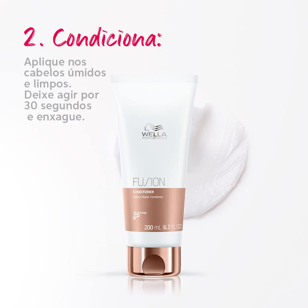 Wella Professionals Fusion Intense Repair Shampoo for Frizzy and Dry Hair | Strengthen, Smoothens & Protect against Breakage | With Silk Amino Acids