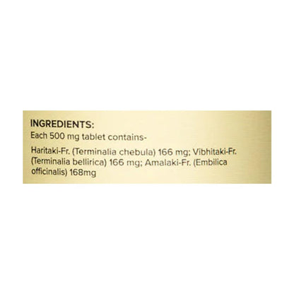 Jiva Triphala Tablet | 100% Ayurvedic Formulation Improves Digestion, Promotes Gut Health & Relives Constipation | Balances 3-Doshas | Excellent For Eye & Hair Issues - 120 Tablets