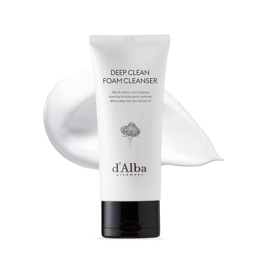 dâ€™Alba Piedmont Italian White Truffle Deep Foam Cleanser, Vegan Skincare, Gentle Facial Foam Cleanser for All Skin Types, Safe for Sensitive Skin, Hypoallergenic, Korean Skin Care, 80g