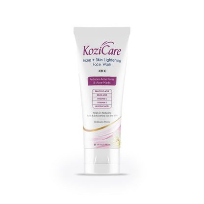 Kozicare Kojic Acid Face Wash | Acno Fight & 2% Salicylic Acid | for Glowing Skin | Reducing Acne & Smoothing Skin | for Women & Men - 100 Ml