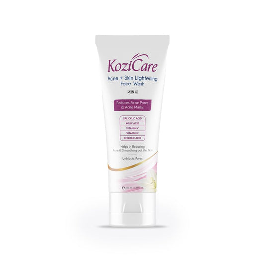 Kozicare Kojic Acid Face Wash | Acno Fight & 2% Salicylic Acid | for Glowing Skin | Reducing Acne & Smoothing Skin | for Women & Men - 100 Ml