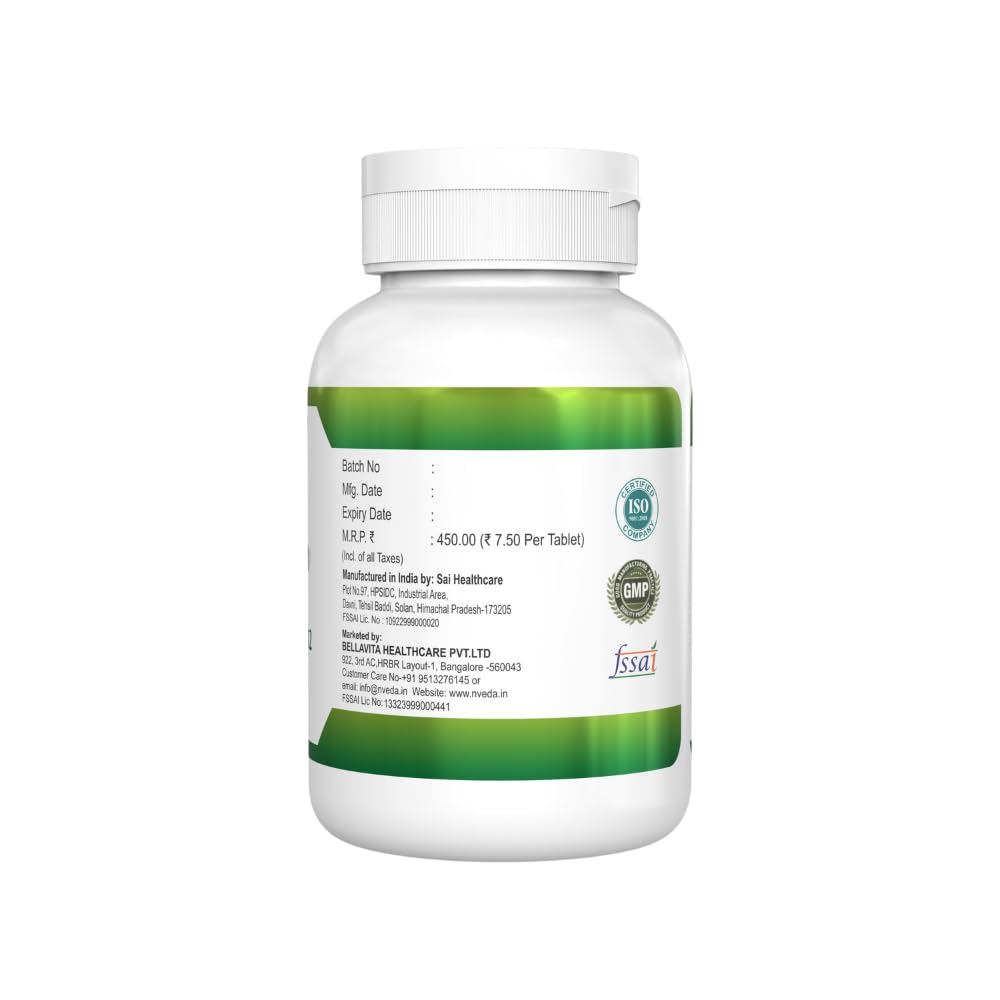 Nveda Calcium Supplement 1,000 mg with Vitamin D3, Magnesium, Zinc & Vitamin B 12 For Men & Women/For Immunity, Bone & Joint Support - 60 Tablets