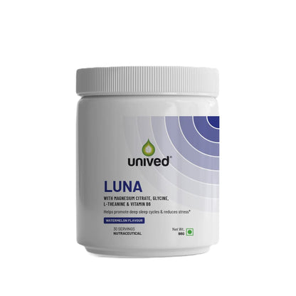 Unived Luna | Relaxation Calmness & Deep Sleep | Aquamin Magnesium, KSM-66 Ashwagandha, Glycine, L-Theanine | Melatonin Free | 30 Servings