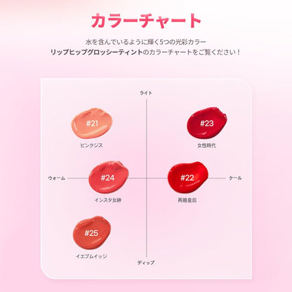 Liphip Glossy Lip Tint (L23 Womenâ€™s Era) High Shine Non-Sticky Tint Lip Gloss, Long Lasting Hydrating Lip Stain Gloss Finish, Korean Lip Tint (3g, Rose Red)